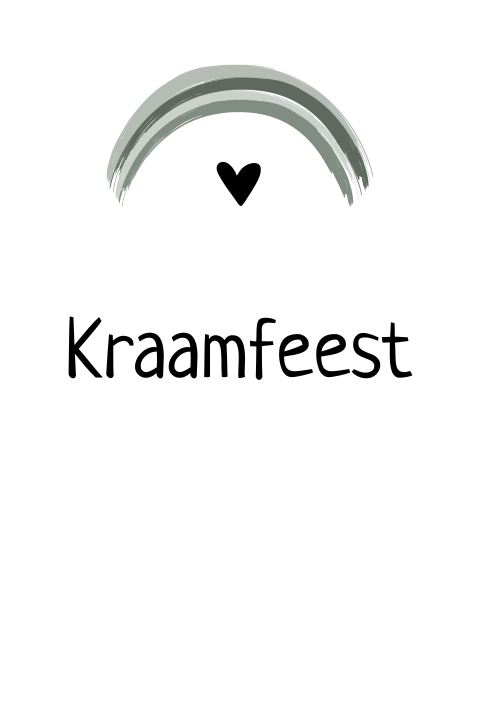 Kraamfeestkaartje met groene regenboog