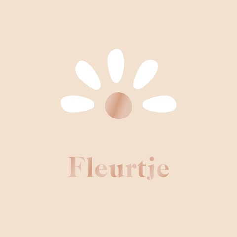 Lief geboortekaartje meisje met bloem doorkijkje