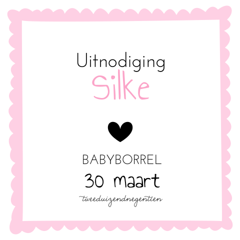 Eigentijds kraamborrelkaartje met lieve accenten