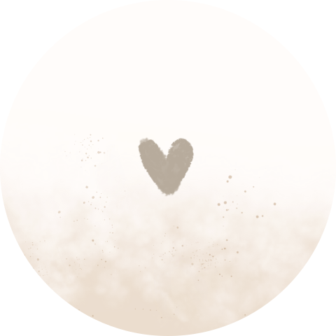 Sluitsticker met beige hartje en watercolour