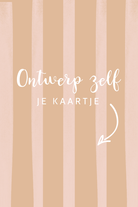 Gestreept geboortekaartje met roze strepen zelf maken