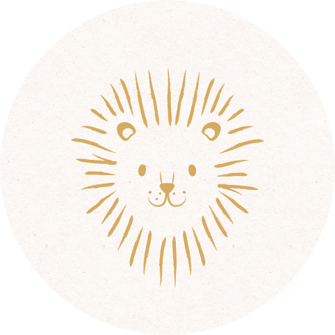 Sluitsticker illustratie leeuwtje goudlook