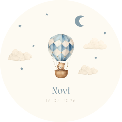 Lief tuinbord met luchtballon en beertje