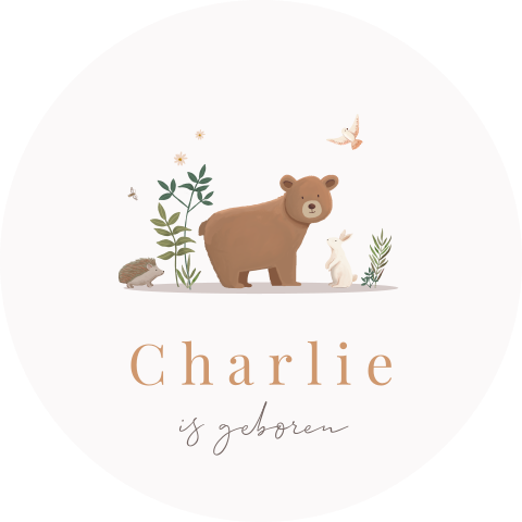 Raamsticker met getekende bosdieren