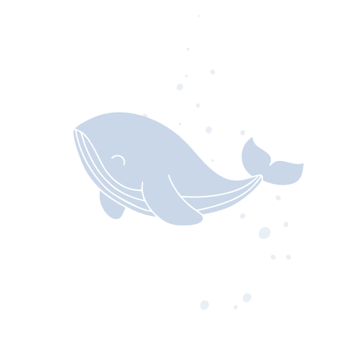 Avontuurlijke sluitsticker met walvis en spetters