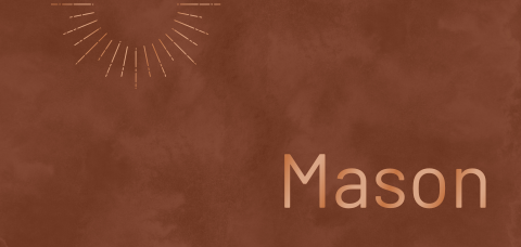 Hoogglans geboortekaart met zon op roestbruine waterverf achtergrond