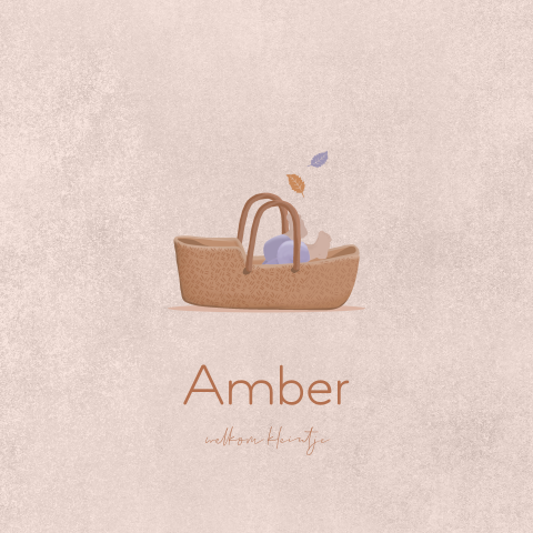 Stoer geboortekaartje met wiegje voor een meisje