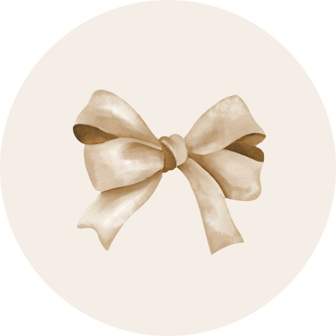 Sluitsticker beige met strik