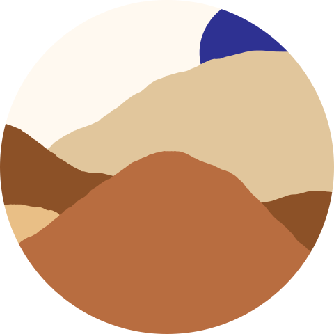 Sluitsticker berglandschap aardetinten