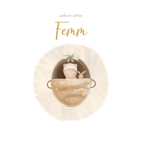 Tuinbord meisje met baby in mandje