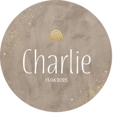 Raamsticker rond met velvet-look en regenboogje