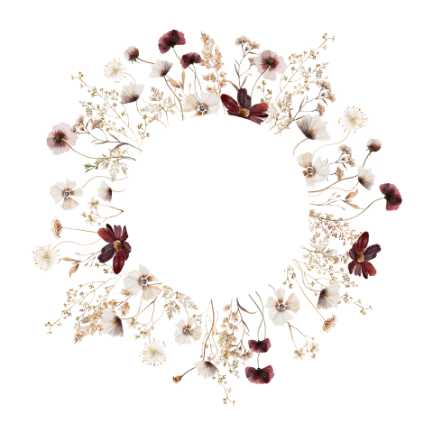 Geboortekaartje meisje met veldbloemen en doorkijkje