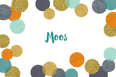 Feestelijk geboortekaartje voor zoon met confetti in hippe kleuren