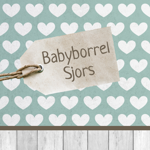 Kraamborrel kaartje met hip patroon en label