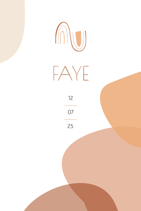 Meisjes geboortekaartje abstracte regenboog en hoogglans