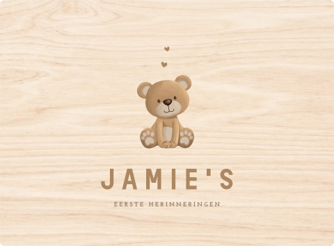 Memorybox met lief bruin beertje en hartjes