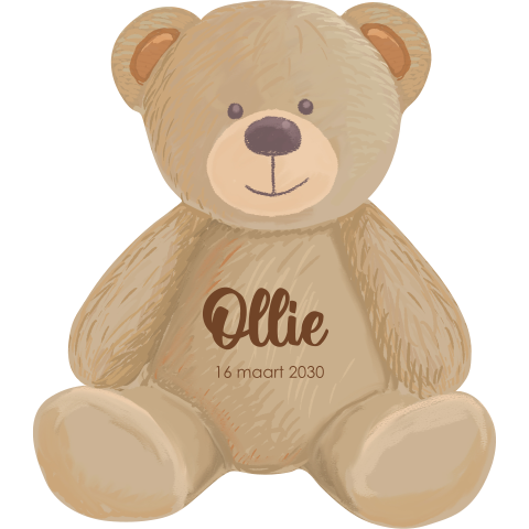 Lief geboortekaartje in vorm van teddybeer