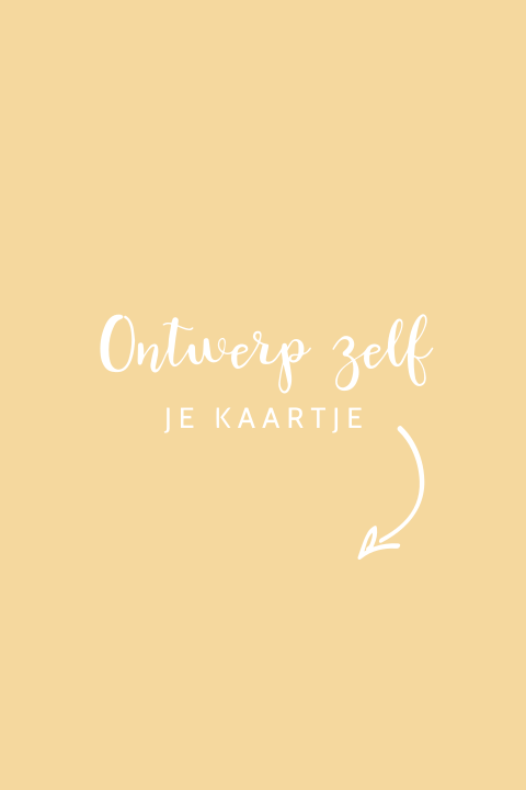Geboortekaartje zelf maken in trendkleur oker met velvet-look