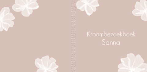 Lief kraambezoekboek met witte bloemen