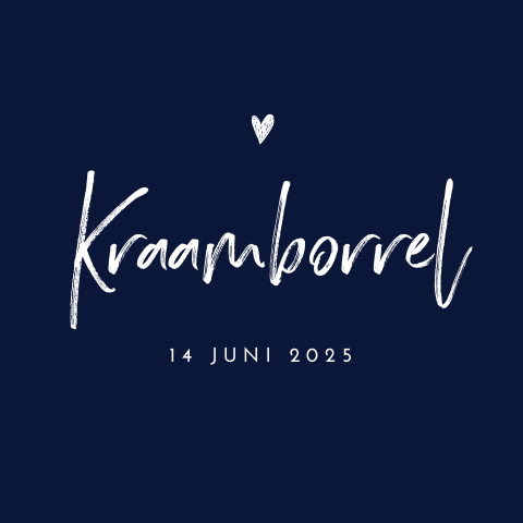 Lief kraamborrelkaartje in donkerblauw