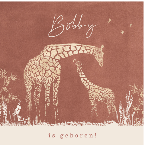 Raambord vierkant roestkleur met giraffen