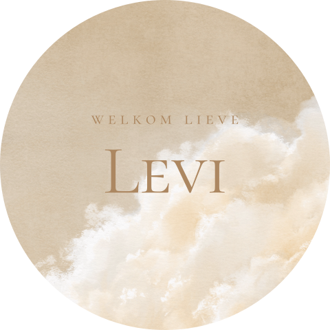 Raamsticker rond met beige wolken
