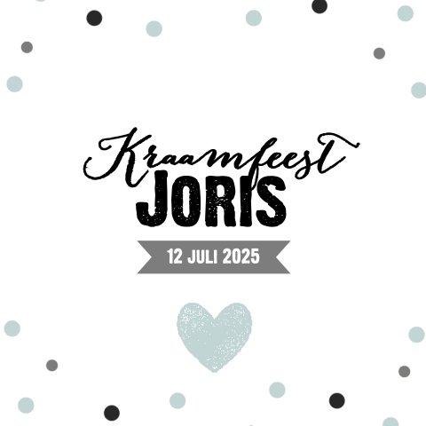 Kraamfeest kaartje bij geboortekaartje