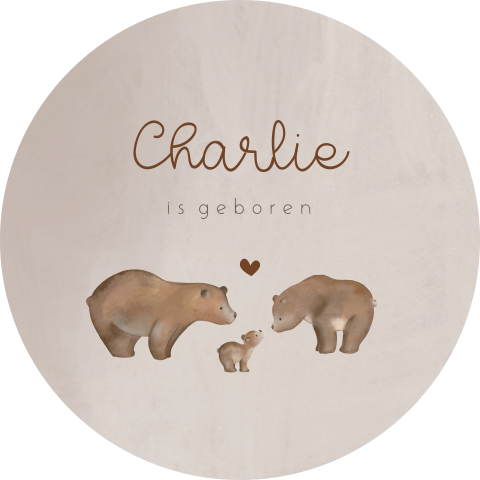 Tuinbord rond bruin met beren familie