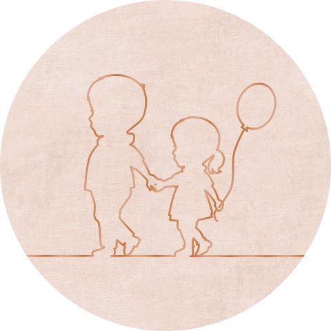 Sluitsticker roze met lijntekening silhouetjes in hoogglans