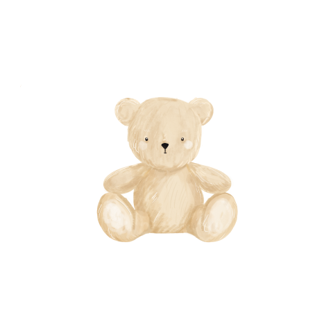 Sluitsticker wit met lieve teddybeer