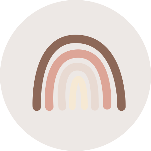 Sluitsticker met regenboog aardetinten