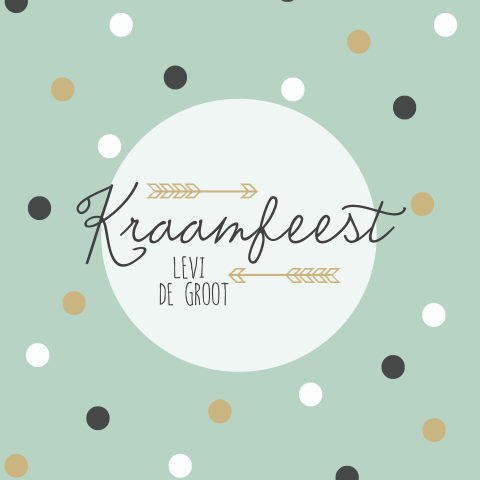 Vrolijk kraamfeestkaartje met confetti