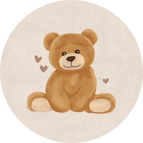 Sluitsticker bruin met beertje