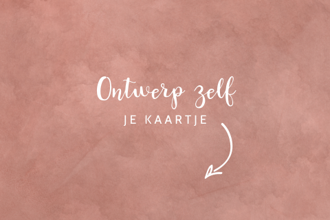 Zelf maken velvet-look geboortekaartje in trendkleur terra roze