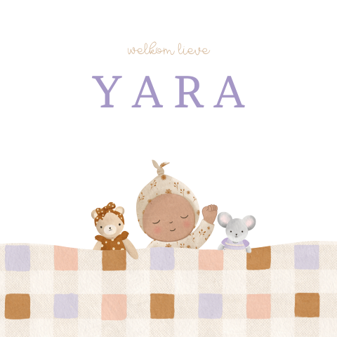 Tuinbord met meisje en dekentje