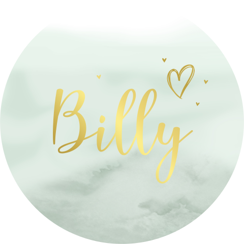 Bijzonder rond geboortekaartje met goudfolie en watercolour