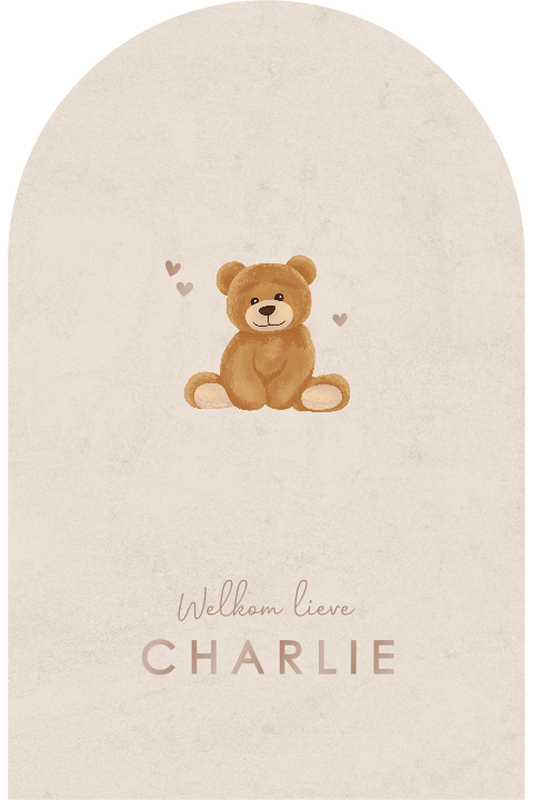 Geboortekaartje beertje in boogvorm