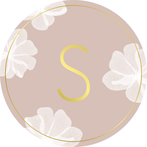 Sluitsticker met goudfolie en bloemen