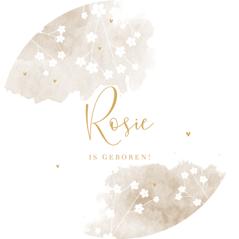 Sfeervolle raamsticker met watercolour, bloesem en hartjes