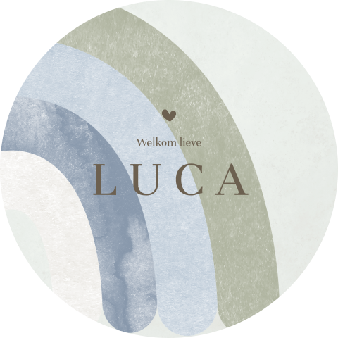 Raamsticker rond groen met watercolour regenboog