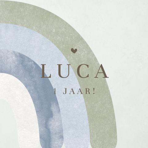 Verjaardagsuitnodiging met watercolour regenboog