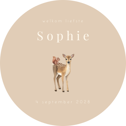 Lieve raamsticker met hert en eekhoorn