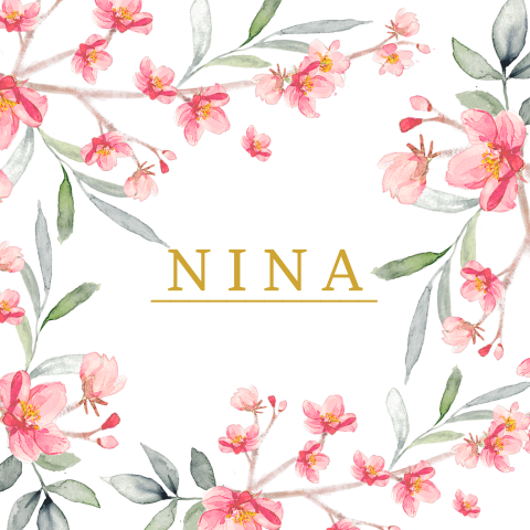 Stijlvolle geboortekaart met bloesem