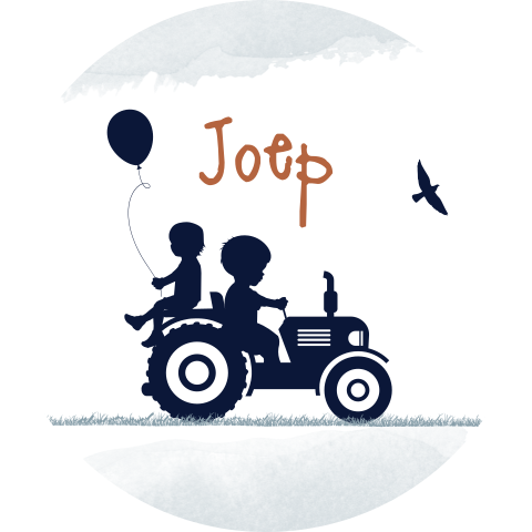 Sluitsticker twee broertjes op de tractor