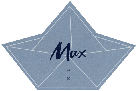 Uniek geboortekaartje in de vorm van een boot voor een jongen