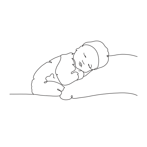 Sluitzegel wit met lijntekening baby