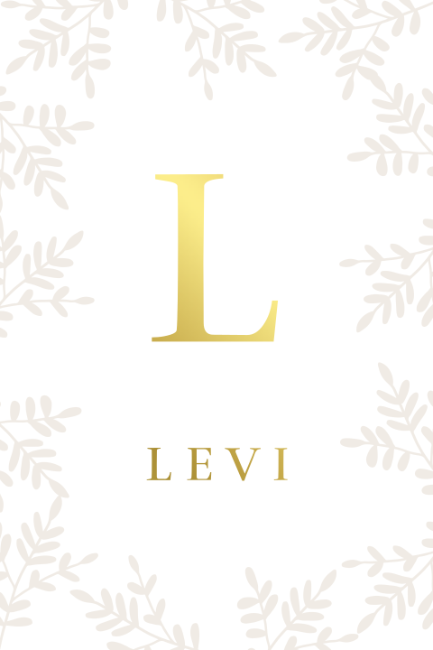 Goudfolie babykaart met plantjes