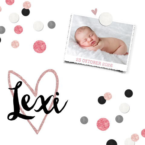 Confetti met foto en hartje