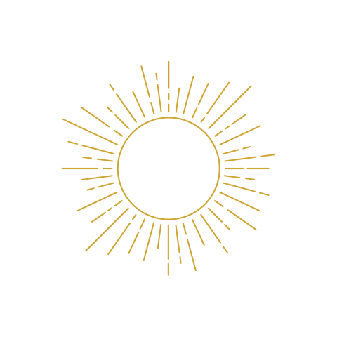 Sluitsticker met lijntekening zon