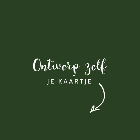 Zelf trendy geboortekaartje ontwerpen in donkergroen